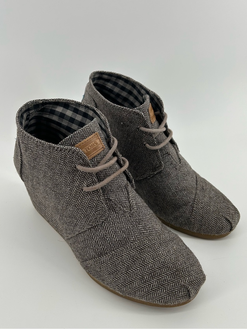 TOMS Women’s Gray Herringbone Ankle Boots